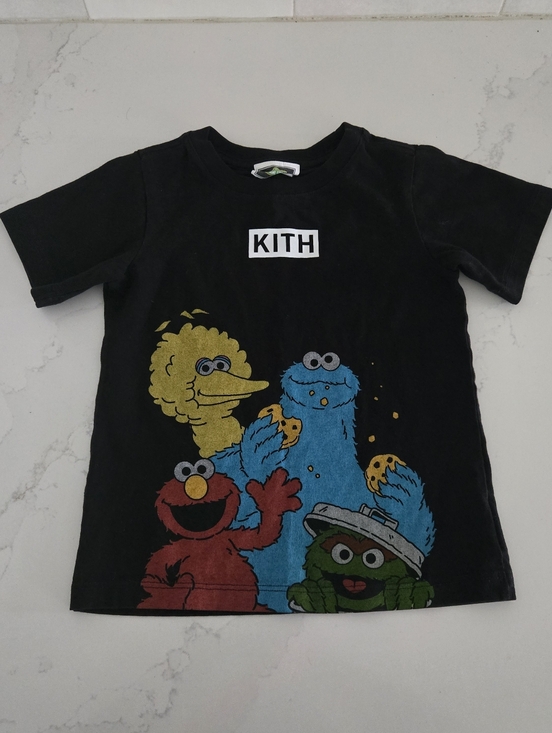 Kith Other - Kith Kids x Sesame Street Family Tee Black 4T Toddler Elmo Cookie Monster Tshirt